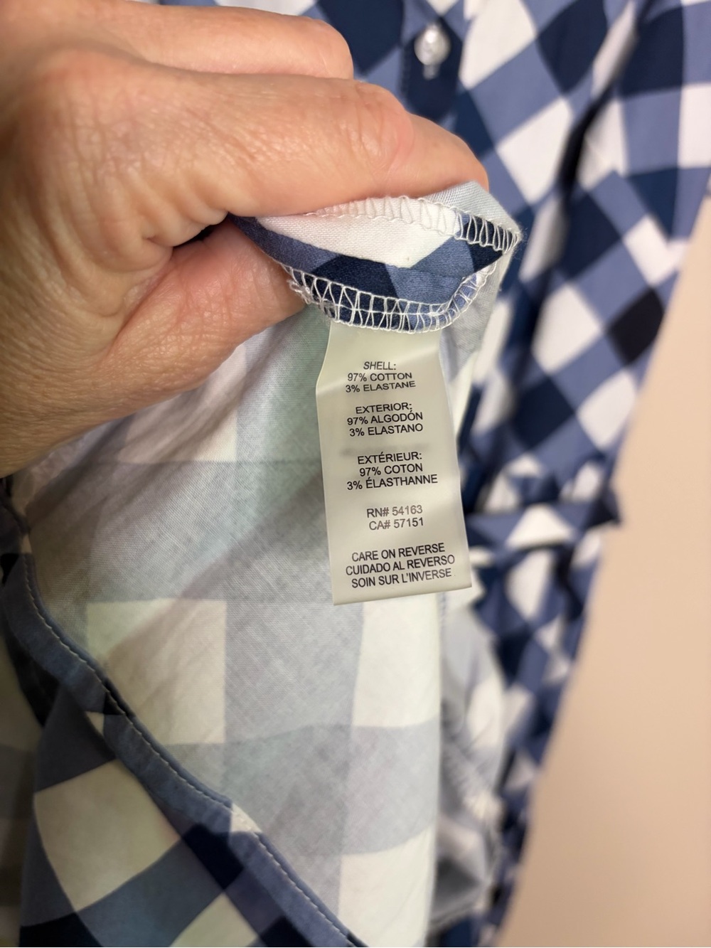 Tommy Hilfiger Navy and White Gingham Tie-Waist Midi Dress #1261 - Picture 10 of 14